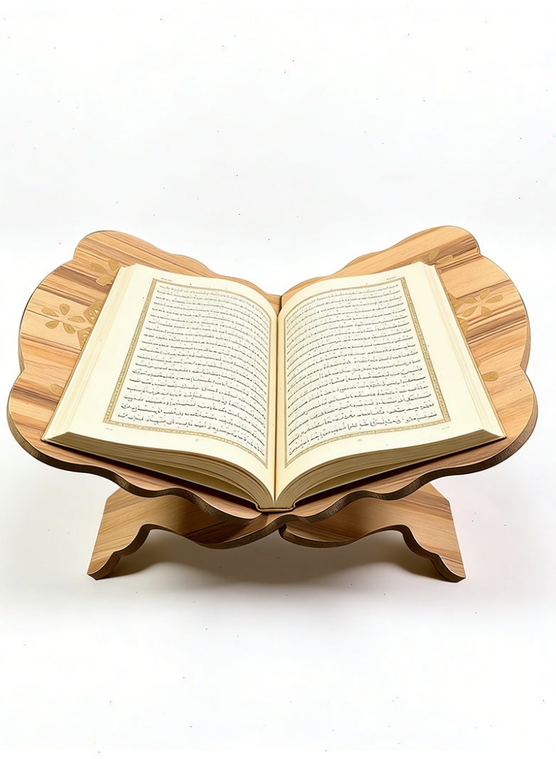 Quran Holder Stand - Premium Wooden Quran Display Holder with Intricate Details, Ideal Ramadan & Eid Gift for Islamic Worship & Reading - Image 2